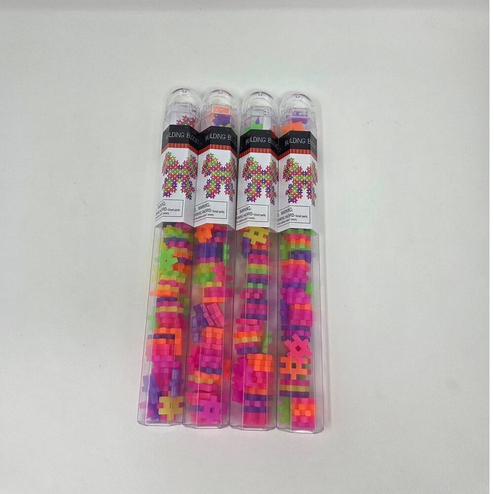 Transparent with Glitter Hashtag Building Blocks Set of 4